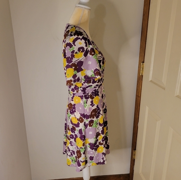Kate Spade Women's Purple Floral Swing Dress - Size (4) - Excellent Condition - Picture 3 of 14